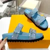 Bom Dia Flat Comfort Mule 1ABVNC luxury sandals brand sandal revisited in extremely soft lambskin debossed with the pattern effortlessly cool style pleasant to wear