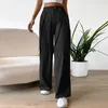 Women's Pants Cotton Linen Trousers Casual High Waisted Tie Side Plicated Wide Leg Korean Streetwear Y2k Cargo