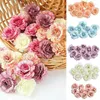 Decoratieve Bloemen 50 stks Kunstmatige Rose Zijden Bloem Hoofd 4x3.5 cm Woonaccessoires DIY Scrapbooking Craft Bloemen Bruiloft Verjaardagsfeestje