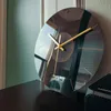 豪華なガラス壁時計モダンなサイレントクリエイティブウォッチウォールクロックホームデクリビングルームキッチンビッグクロックリロジコキナギフト240111