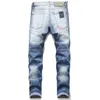 Homem calças de brim magro motociclista jeans denim botão buraco design listra dsq coolguy jeans para marido tamanho grande 40 42 0047 240112