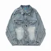 Men's Jackets Vintage Washed Droyed Jeans Jaets Hip Hop Edge Ripped Distressed Denim Outwear Jaets Street Wear Oversize Cloingyolq