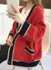 Женский свитер, белые толстые вязаные кардиганы для женщин, большие размеры, корейская мода, осенне-зимняя женская одежда с длинным рукавом, 240112