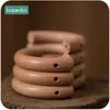 Bopoobo 10pc Semi Ring Beech Wooden Unicorn Teething Three holes Baby Teether For Born Toy Play Gym Diy Teethers 240111