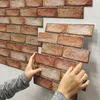 3D Stereo Wall Stickers Selfadhesive Wallpaper Brick Pattern Creative Peel and Stick Heatproof Vinyl Waterproof 240112