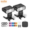 Adaptateurs Godox Mf12k2 Ro Flash 2 Kit de lumière 2.4g contrôle sans fil Speedlite système Godox X intégré Flash Ttl + diffuseur de filtre couleur