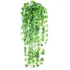 Decoratieve Bloemen 1 Stuks Kunstmatige Groene Plastic Klimop Wijnstokblad Garland Planten Gebladerte Bruiloft Woondecoratie