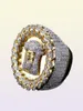 Full kopparförändrad ring Glänsande Micro Cubic Zirconia Jesus möter verklig guldpläterad punkfingersmycken för Men039S Hip Hop Rin2656726394