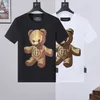 Plein Bear TシャツメンズデザイナーTシャツブランド衣料ラインストーンPP頭蓋