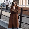 Abrigo de lana negro para mujer estilo Hepburn de longitud media 2024 Otoño/Invierno abrigo de lana gruesa coreano de alta gama para mujer 240112