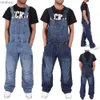 Herren Jeans Neue Männer Harajuku Mode Denim Overalls Casual Mann Jeans Overalls Männliche Breite Hosenträger Overall Lose Arbeits Hosen M-5XLL240111