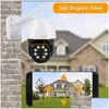 Ip-camera's 5Mp Hd-camera Mini-videobewaking Wifi Draadloos Ptz Cctv Home Security Outdoor Tracking 4X Zoom Alexa Drop Delivery Dhzno