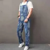 Mäns jeans denims overaller för man Lossa casual lastmans jeans overaller jumpsuits gata spännande brett ben pantsl240111