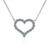 S925 Sterling Silber pt950 vergoldet Moissanit Diamant Liebe Herz Anhänger Halskette Frauen Großhandel