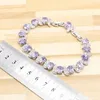 Комплект ожерелья и сережек из стерлингового серебра, цветной женский браслет, фиолетовый, белый цвет с кубическим цирконием, свадебные украшения, подарочная коробка
