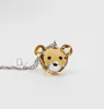 Pendants Fashion 925 Sterling Silver fine Crystal Lovely bear Pendant Necklace Cute Crystal Silver Chain Girl Children Gift jewelry earri