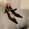 Robe chaussures mode pompes de haute qualité en cuir véritable simple pointu peu profond Mary Jane quotidien banlieue femmes