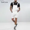 Men's Jeans Plus Size 3xl Men's Fashion Hole Ripped Jeans Denim Shorts Playsuits Jean Bodysuits 2023 Summer Frayed Jeans Sexy Men OverallsL240111