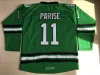 Top cucito # 11 Zach Parise Dakota Hockey Jersey Uomo 100% ricamo cucito Fighting Sioux DAKOTA College Hockey Jerseys Nero Bianco Gr