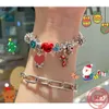 2024 Original Christmas Car & Tree Reindeer Mouse Charm Red Heart Beads Fit Bracelet Sterling Sier Jewelry Gift