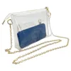 Avondtassen Dames Meisjes Stadion Goedgekeurd Werk Metalen ketting Feest Waterdicht Doorzichtig Portemonnee Crossbody Tas PVC Met Rits Geschenk Reizen Draagbaar