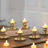 Candle Holders European Round Iron Candlestick Creative Simple Romantic Cup Base Tray Wedding Home Desktop Decorate Crafts