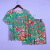 Survêtements pour hommes 2024 Nord-Est Big Flower Design Tshirt Set Style chinois à manches courtes Tendance Streetwear Costume Casual Oversize Hommes Vêtements