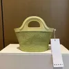 Sacos tecido emendado cesta vegetal palha bolsa de couro uma maré crossbody