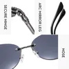 Solglasögon mode Rimless Y2K Women Men Trendy One Piece Goggles Sun Glasses Punk Rectangle Sports Shades Gereglasses