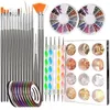 Nail Art Kits Brush Palette Kit Pen Dotting Painting Design Acrylic Nails Brushes Tools Supplies For DIY Professional Manicure Set