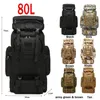 80L Waterproof Molle Camo Tactical Backpack Military Army Hiking Camping Backpack Travel Rucksack Outdoor Sports Climbing Bag 240112