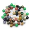 Beads 8/10/12mm 1pair Half Drilled Hole DIY For Earrings Round Ball Reiki Healing Natural Agates Opal Quartz Crystal Stone