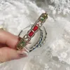 Link pulseiras lihua francês arco-íris pulseira feminina de alta qualidade luz luxo moda banhado 18k minoria temperamento safira mão