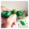 Cinghie per cellulari Charms Spremere Estrusione Decompressione Portachiavi Fagioli Piselli Portachiavi di soia Edamame Fidget Giocattoli Regalo per bambini Drop Del Dhrxz