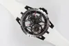 Top elegante relógio mecânico de corda manual masculino titânio mostrador transparente vidro safira 45mm clássico verdadeiro turbilhão relógio de pulso casual pulseira de borracha RD13