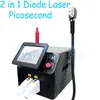 2 w 1 Diode laserowe urządzenie do usuwania włosów Epilator laserowy odmłodzenie skóry Picosecond Q Switch Nd Yag Laser Tatuaż Pigmentacja Pigmentacja