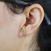 Stud Earrings 2024 Simple Fashion Women Girl Earring No Stone Gold Color Cuban Link Chain