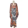 Abiti da festa 2024 Donne Costumi da bagno da spiaggia larghi Cover Up Abito estivo Plage Costume da bagno Stampa zebra Up Pareo Salida De Playa