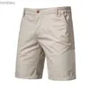 Men's Shorts Men Shorts Summer bawełniany elastyczna talia swobodny klasyczny Fit Business Half Pants Enter Khaki Chino Shorts Streetwear Beach Shorts 240227
