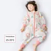 Happytobias verão bebê sacos de dormir manga longa destacável perna dividida sono meninos meninas saco sleepers crianças pijamas s16 240111