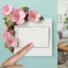 3D European Wall Sticker Flower Dekorativt dekal Hem Kreativt harts Socket Room Decoration Light Switch Cover Wall Stickers 240111