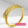 Bangle Designer Sier Couple Bracelet Bambou Os Bracelets Pour Femmes Réglable Serpentine Plein Diamants Bracelet 3 Couleurs Casual Party M4GA