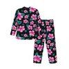 Homens sleepwear tropical floral pijama conjuntos outono flor havaiana bonito lazer macio unisex 2 peça casual oversize personalizado casa terno