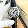 Herrens automatiska mekaniska klocka Klassisk stil 41mm läderband Top Watch Sapphire Super Luminous 01