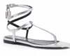 Sommardesign hänglås sandaler skor crisscross ankel remmar komfortlägenheter läder svart naken