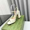 Zapatos de vestir de mujer Moda Diseñador de lujo Sandalias de mujer Sandalias de tacón alto de cuero genuino Lady Wedding Party Club Metal 8.5 CM Tacones altos atractivos Tamaño grande 41