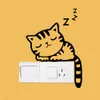 Black Lovely Cat Light Switch Phone Wall Stickers för DIY Home Decoration Cartoon Animals Decals PVC Mural Art 240111