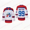 Filme personalizado 1991 Wayne Hockey 99 Gretzky Jersey Slap All Ed Branco Vermelho Cor Away Respirável Esporte Venda Alta Qualidade