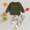 Set di abbigliamento Neonato Pantaloni di Halloween Completi Camicie lunghe Felpa con zucca Felpa con cappuccio a quadretti autunnale per bambini Felpa con cappuccio per ragazze