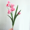 Dekoratif Çiçekler Simülasyon Düğün Çiçek 3D Baskı Gerçek Touch Cymbiyum Şube Yapay Çiçek Yeşil Bitki Alışveriş Merkezi Dekorasyon